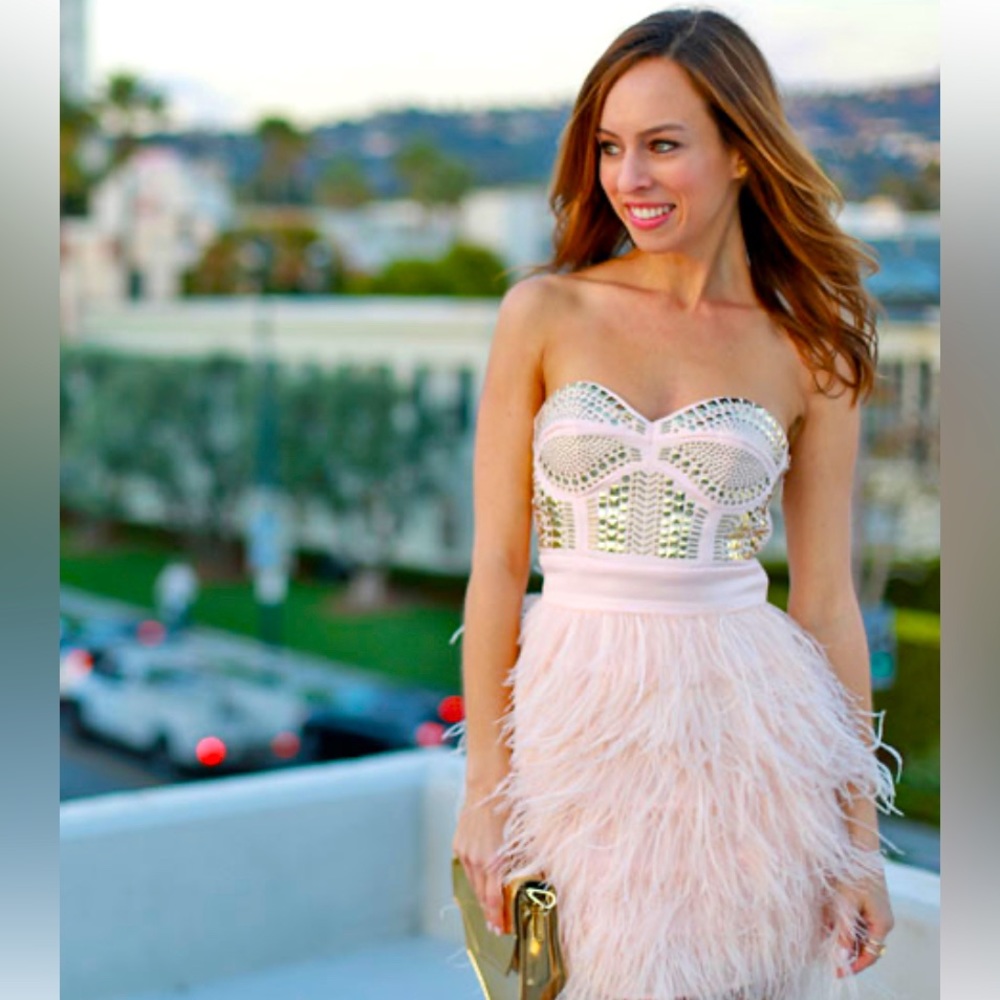 BeBe Isis Studded Feather Dress